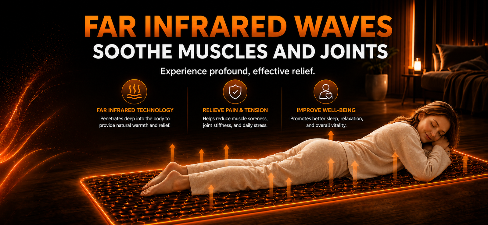 FlexTherm far infrared heating mat for muscle and joint relief